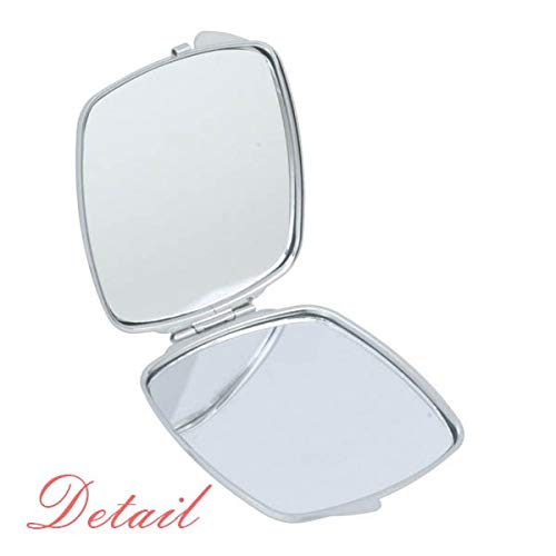 Estilo simplicidade imature raposa espelho portátil compacto maquiagem de bolso de dupla face de vidro