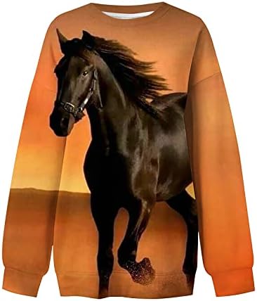 Camisas gráficas de cavalos de moda feminina