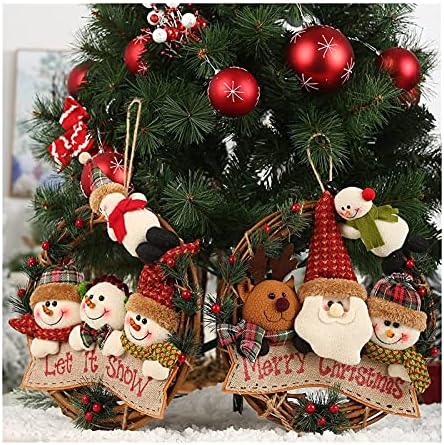 Christmas Wreath Christmas Ornamentos de natal grinaldas rattan guirlanda boneco de neve vinha anel de vinha pingente decoração