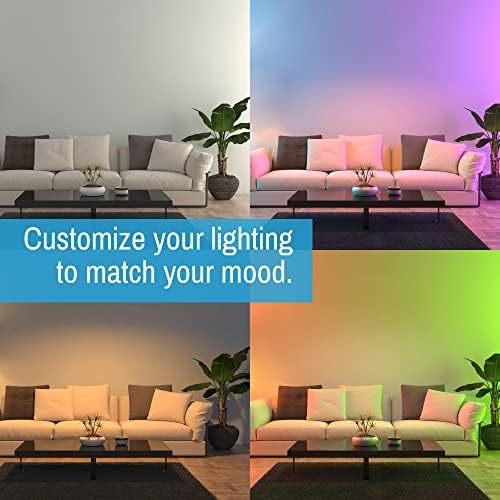 Iluminação LED de LED inteligente de 2 -pacote CleanLife Retorfit de downlight RGB + Ajuste a cor branca alterando o Bluetooth + WiFi