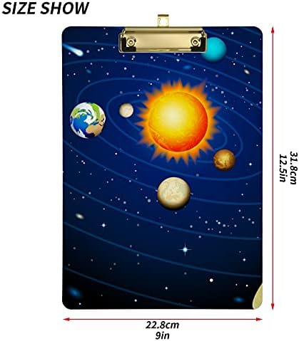 Sistema solar Plástico CLIPBOLATE 9 X12.5 PROFENCIAMENTOS ACRYLICOS com clipe de baixo perfil A4 Tamanho da letra Placa