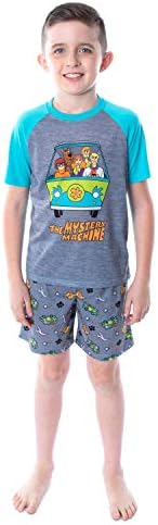 Intimo Scooby Doo Garoto de Pijama Máquina Misterial Camisa de Manga Curta e Shorts 2 PC PJS Sleepwear Pijama Conjunto