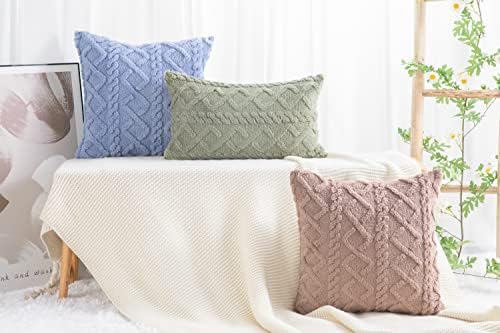 Conjunto de Madizz de 2 macios macios com lã de lã curta, capas de travesseiro de arremesso de 18x18 polegadas, casos
