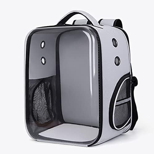 Scdzs Pet Backpack Square Outdoor Carry Travel Sacos de animais de estimação respiráveis ​​transparentes duplo saco