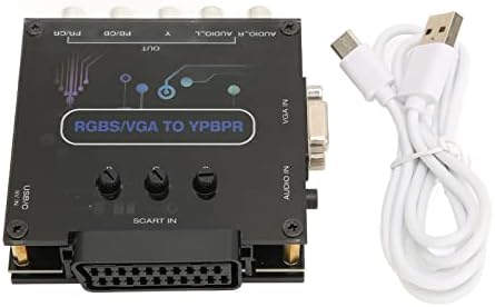 Septpenta RGBS VGA SCART para YPBPR Conversor de componentes, brilho de 1080p Ajustável, entrada de conversor RGBS