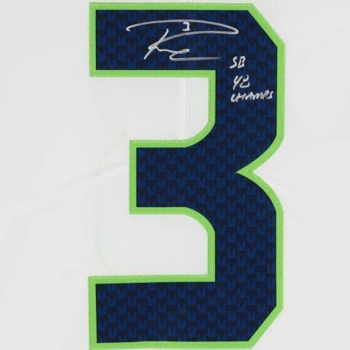 Russell Wilson Seattle Seahawks autografou White Nike Limited Jersey com inscrição SB 48 Champs - camisas da NFL autografadas