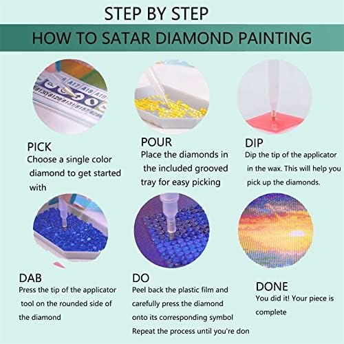 Kits de pintura de diamante DIY 5D para adultos, pinturas de bordados de broca completa de broca de broca de strô pintura de