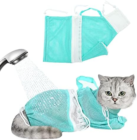 Guangzhou Saco de lavagem de gatos destacável, sacola de lavagem de gatos de estimação ajustável, bolsa de rede de banho,