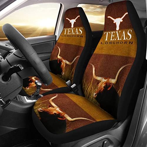 Pawlice Amazing Texas Longhorn Cattle Print Car Seat Covers