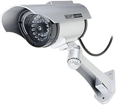 Aexit CCTV Segurança Eletrônica Dummy Looking Security Camera Red Light Light Light piscando energia solar alimentada