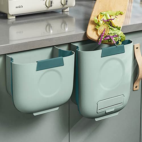 Wyndel Lixo pode dobrar o lixo da porta do armário de cozinha lixo de lixo de lixo montado na parede para lixo de banheiro armazenamento