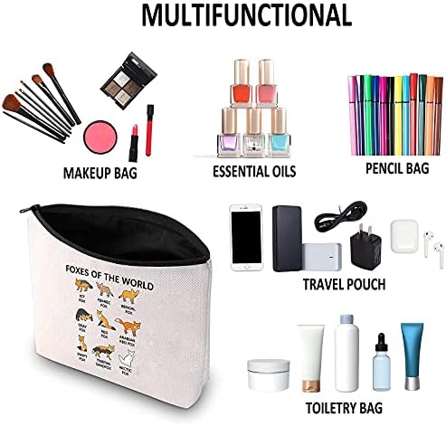 G2TUP Fox Gift Fox Lover Cosmetic Bag Foxes of the World Makeup Bag Fan Gift Box Proprietário Bolsa de viagem com zíper