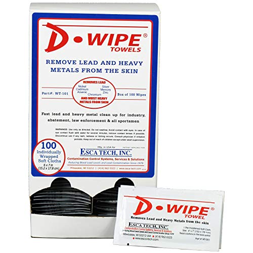 Toalhas D-Wipe por D-Lead, dispensador com 100 toalhas embrulhadas individualmente