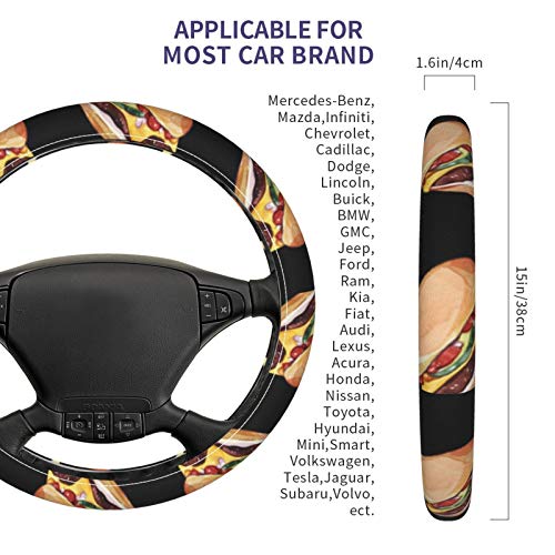 Pizza e hambúrguer capa do volante de carro