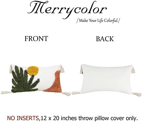 MerryColor Resumo BOHO Tampa de travesseiro de arremesso de 12x20 polegadas Bohemian Tufado Decorativo Caso de almofada