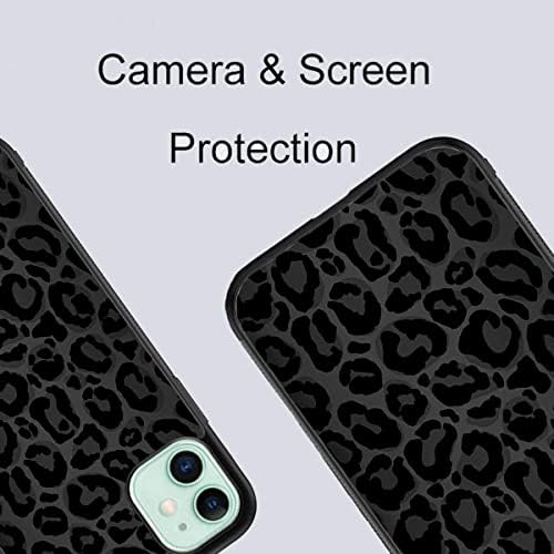 Guaydoyim Compatível com o iPhone 12 Pro Max Black Leopard Print Case, Caso Black Cheetah Pattern, estojo de impressão Cheetah