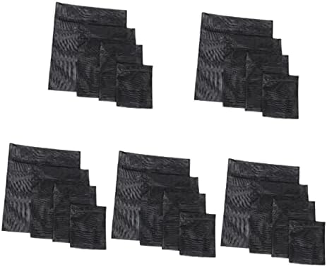 Zerodeko 20 PCs Bolsa de lavanderia bolsa de malha de malha de quatro peças Mini de poliéster preto