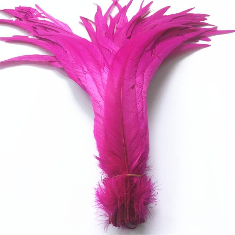 Zamihalaa - Pena de cauda de coque de galo 40-45cm/16-18 Feathers de galo preto para artesanato Feathers Decoração Fenição Feathers