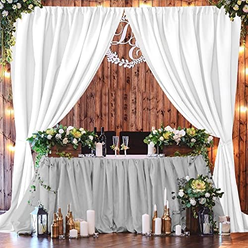 Cortinas de cenário branco JoyDeco para festas de casamento, cortinas de pano de fundo fotográficas para decorações