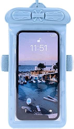 Caixa de telefone Vaxson, compatível com HTC Wildfire E Lite Bolsa à prova d'água da bolsa seca [não protetor de tela] Blue