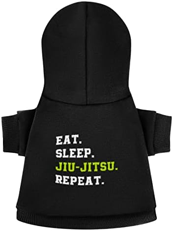 Coma sono jiu-jitsu repetir capuz de estimação com chapéu moletom com capuz de inverno para roupas de cachorro gato