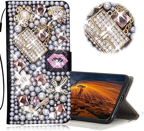 Caixa de telefone da carteira de glitter Compatível com onePlus Nord 2 5G 2021, As -Zeke 3D Série artesanal Bag Girls High Laplen