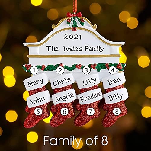 Família DIY Personalizada Christmas Christmas Tree Meking Ornamento Mantel Grupos da família 2021 Decorações de cristal de férias