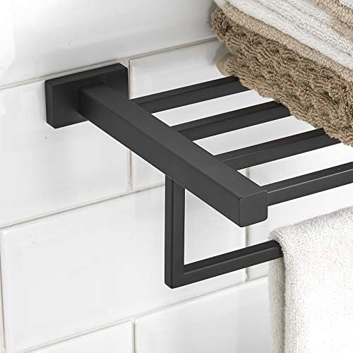 Besy 22,2 polegadas SU 304 Solder de toalhas de aço inoxidável para banheiro, prateleira de banheiro com barra de toalha,