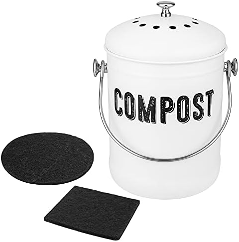 Compost Bin Kitchen, Bin Binatrentop Composto Bin com Uso da tampa para desperdício de alimentos de cozinha, balde