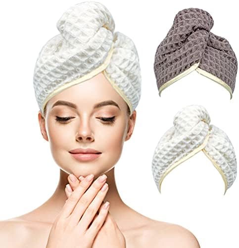 Microfiber Hair Towel Wrap With Button for Women 24,8 x 9,4 polegadas Anti Frizz Original Magic Instant Instant Wrap