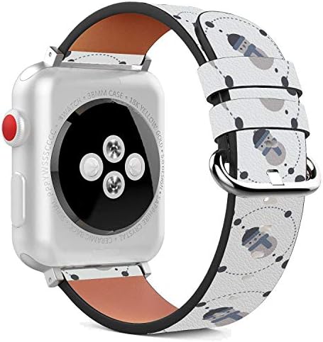 Compatível com a Apple Watch - pulseira de pulseira de couro de 38 mm / 40mm com fecho de aço inoxidável e adaptadores - Snowman