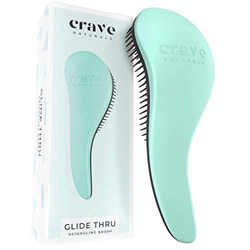 Crave Naturals Biggie Glide Thru Detonling Brush - Hairbrush de detangler e pente para cabelos encaracolados, naturais, retos,