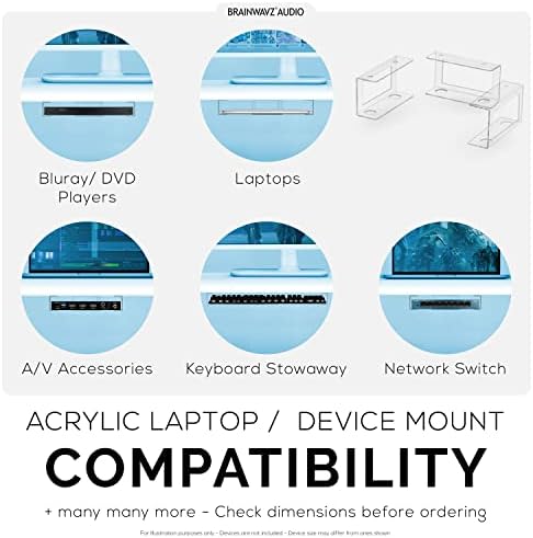 Brainwavz transparente sob o suporte do laptop de mesa com adesivo e parafuso, dispositivos de até 1,8 de espessura para laptops, macbooks,