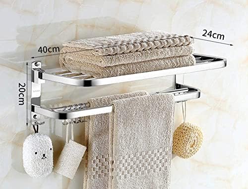 Cack de toalha, toalha de parede de aço inoxidável, trilho de toalha, prateleira de toalha de banheiro, prateleira de toalha de aço