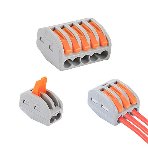 Conectores de fios compactos, Aigreat 100pcs Compact Splicing Connectores, condutor de sortimento