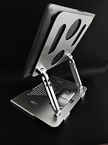 O laptop de Goddrum Stand para laptop ou iPad vem com design 4-in-one, teclado; Mouse e porta USB de 5 em um juntos, suporte