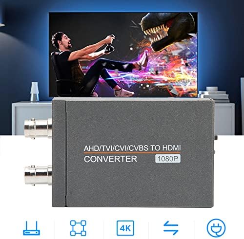 Gowenic TVI CVI AHD Adaptador de conversor HDMI, Full HD 720p 1080p 3mp 4mp 5mp 8mp BNC para HDMI Adaptador de vídeo