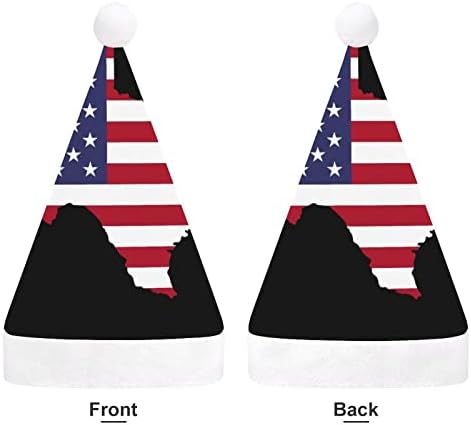 Mapa do Texas com chapéus de Natal American Flag, Chapéus a granel Chapé