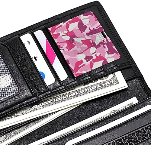 Gatos rosa em estilo militar USB 2.0 Flash-DRIVES MEMATE Stick Credit Card Formulário