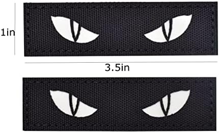 JFFCESTORE Olhos de gatos Moral Patches brilham em manchas táticas com fixadores de gancho e loop que apóiam remendos de bordados