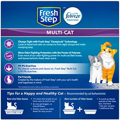 Fresh Step agluming Cat Litter, Controle de odor com vários gatos, 14 libras