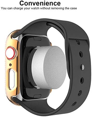Protetor Case Compatível com Iwatch Apple Watch SE Série 6 5 4 40mm Tampa de capa dupla Bling Bling Crystal Diamonds Protecter