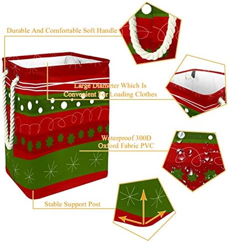 Textura do padrão de Natal Indomer 300D Oxford PVC Roupas à prova d'água cesto de roupa grande para cobertores Toys de roupas
