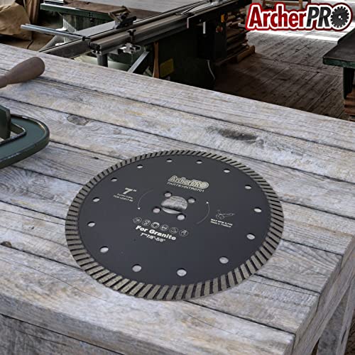 Archer Pro 14 pol. Turbo Rim Diamond Blades para cortar granito, pedra, alvenaria, lajes de contador-top
