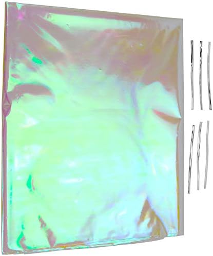 Sacos de violoncelo de cesto de iconikal, holográfico iridescente, 24 x 28 polegadas, 6 acusações