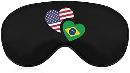 Máscara ocular da bandeira dos EUA Brasil com alça ajustável para homens e mulheres noite de viagem para dormir uma soneca