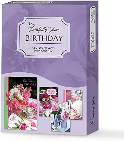Saudações de designers fielmente sua variedade de cartões de aniversário inspirada, desejos de xícara de chá com versos das Escrituras