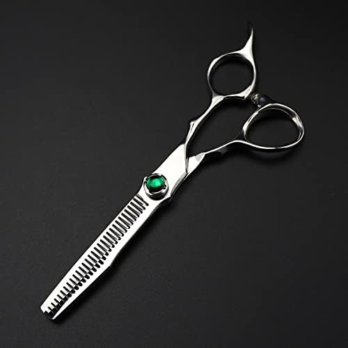 Tesoura de corte de cabelo, 6 polegadas Profissional Japão 440C Aço de aço verde gemar tesoura de tesoura de cabelo de cabelo de