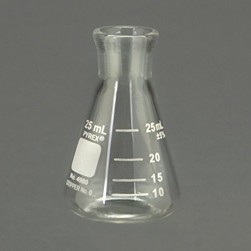Flask Pyrex Glass Erlenmeyer, Medição, 25 ml