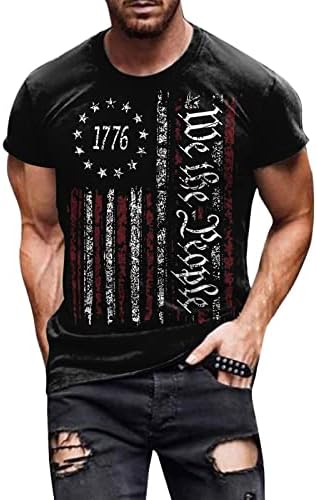 Camisas patrióticas para homens, Soldado mensal American Bandle T-shirt Patriótico Camisas de manga curta